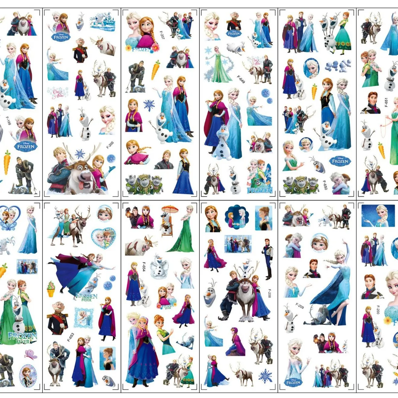 12 feuilles/ensemble 3D Disney dessin animé Mickey autocollant Kawai glace et neige princesse Winnie l'ourson personnages de dessins animés Graffiti autocollants