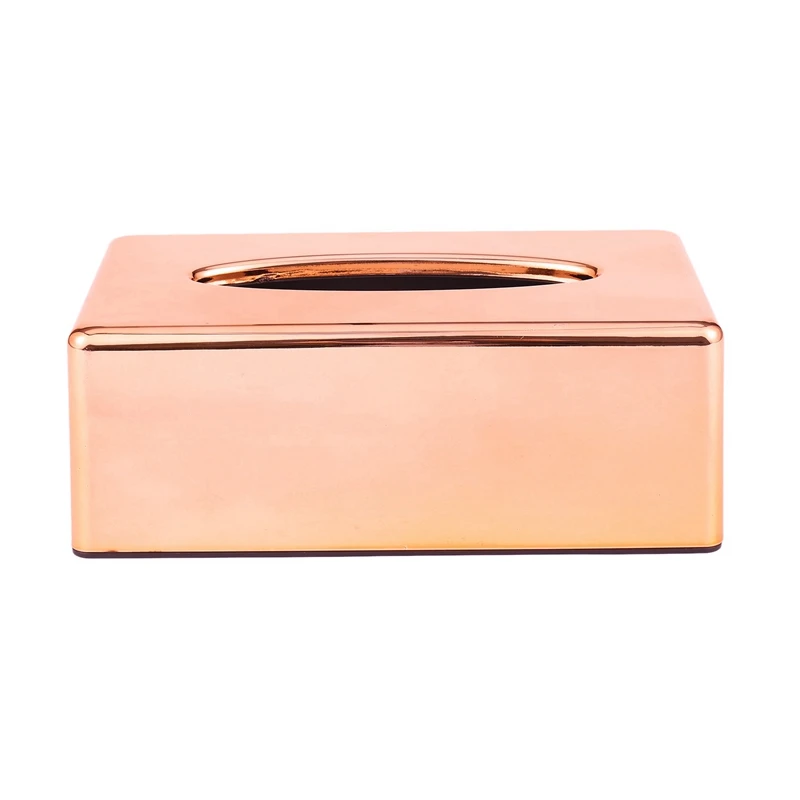 4X Paper Rack Elegant Royal Rose Gold Car Home Rectangle Shaped Tissue Box Container Napkin Tissue Holder