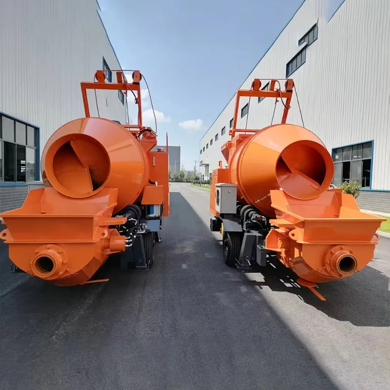 Customized Low Failure Rate Small EPA Engine Concrete Pump Integrated Mixing Large Aggregate Concrete Mixer With Pump