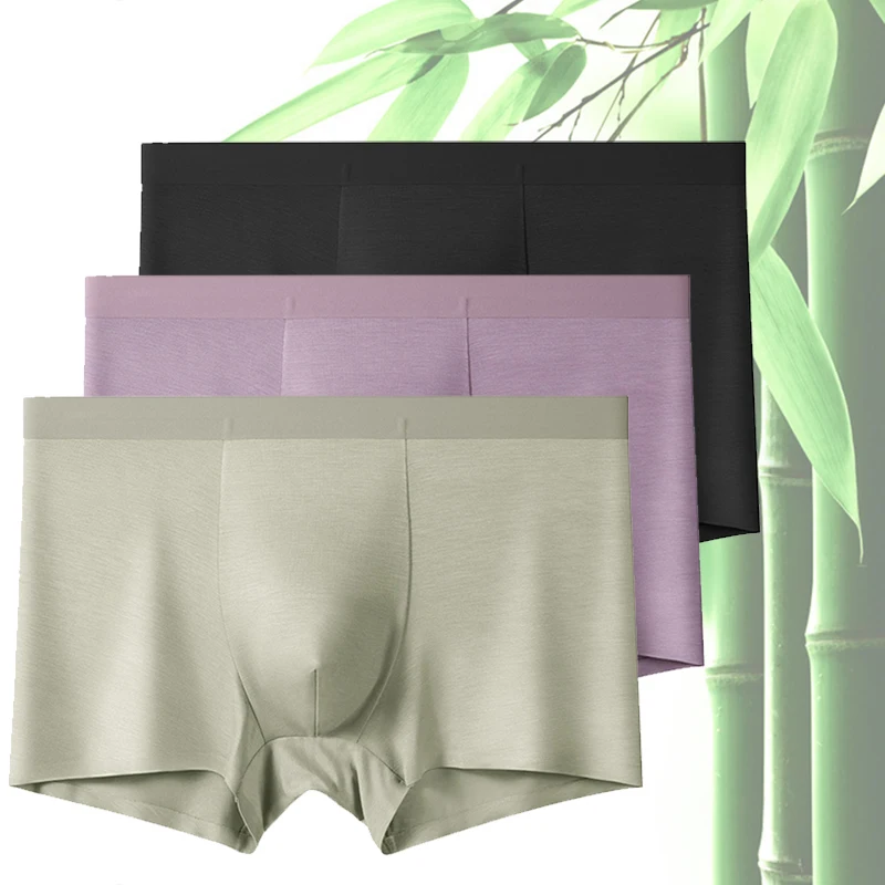 3pcs Man Underwear Bamboo Fiber Men Boxers Natural Fibers Underpants L XL XXL 3XL 4XL Panties Soft Comfortable Trunks for Man