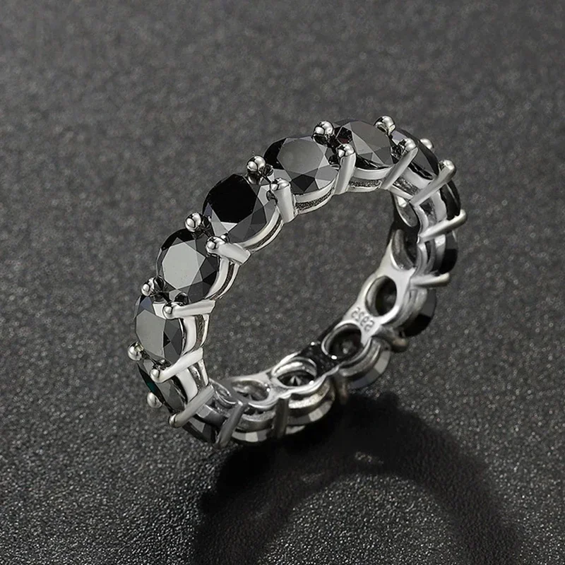 NASIA 5mm Full Moissanite Ring for Woman Wedding 925 Sterling Silver Rings Lab Diamond Engagement Eternal Band Fine Jewelry 2026
