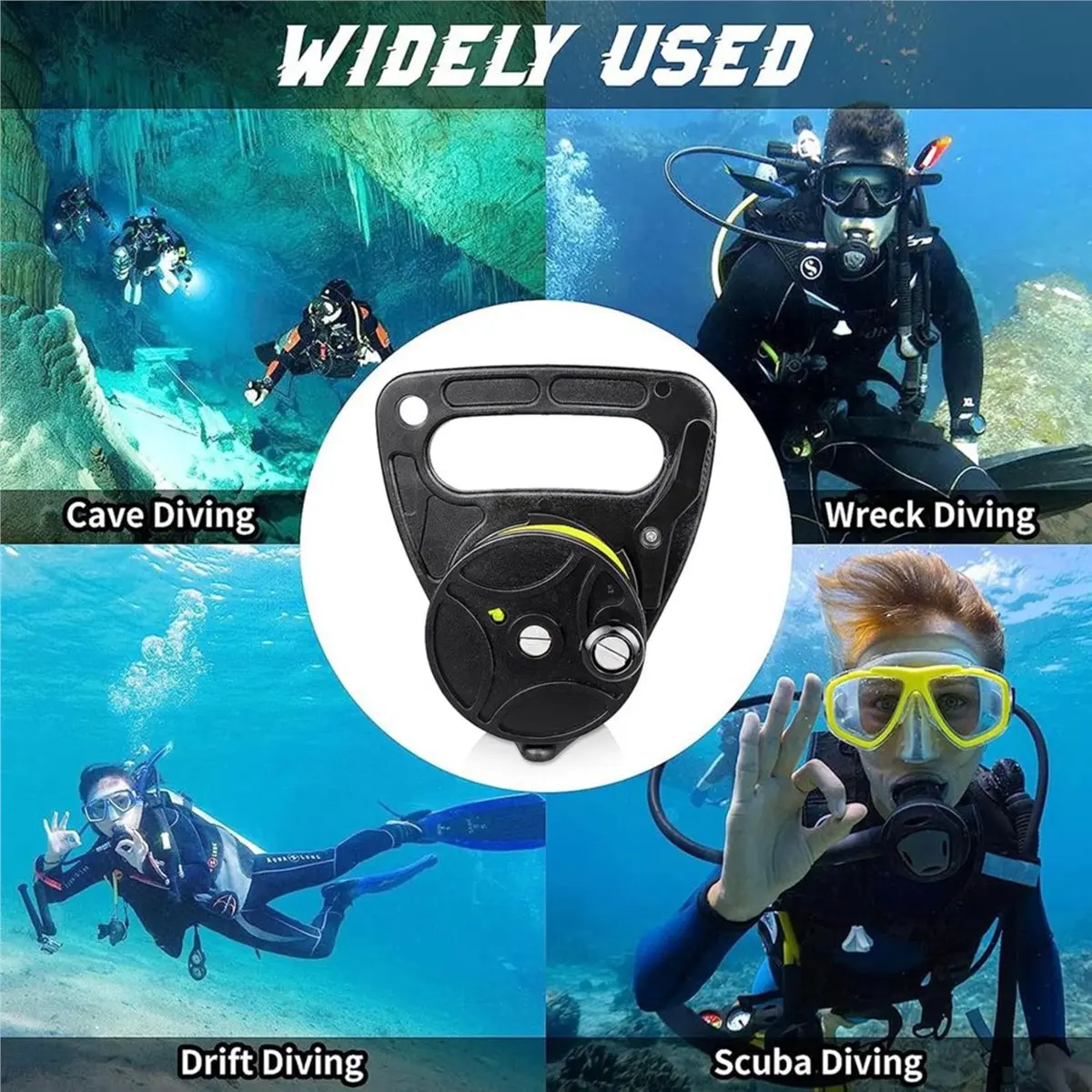 Big Discount Compact 150ft Scuba Dive Reel Kayak Anchor with Thumb Stopper for Safety Underwater Diving Snorkeling