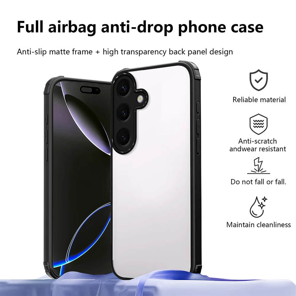 Four-corners Shockproof Transparent Case for Samsung S26 Ultra Plus Anti-drop Hard Silicone Cover for Galaxy S 26 S26edge