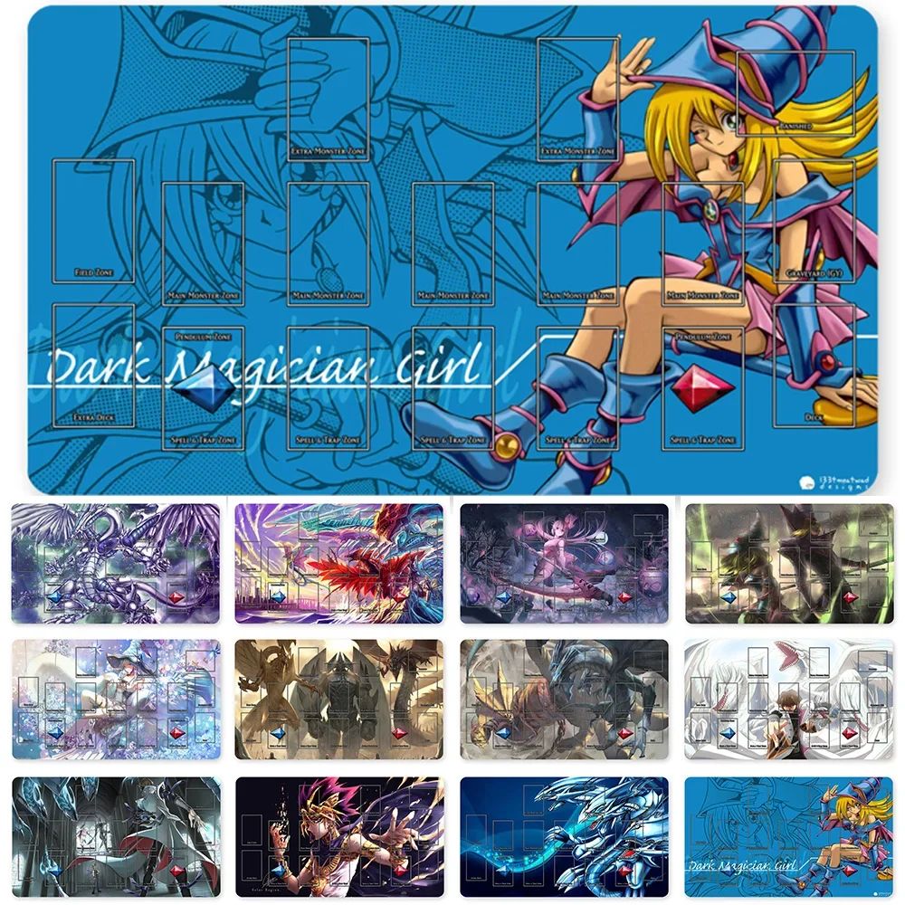 

YuGiOh Playmat Blue-eyes Ultimate Dragon Dark Magician Duel Monsters Playmats Compatible for OCG TCG + Free Bag - ygo (38)