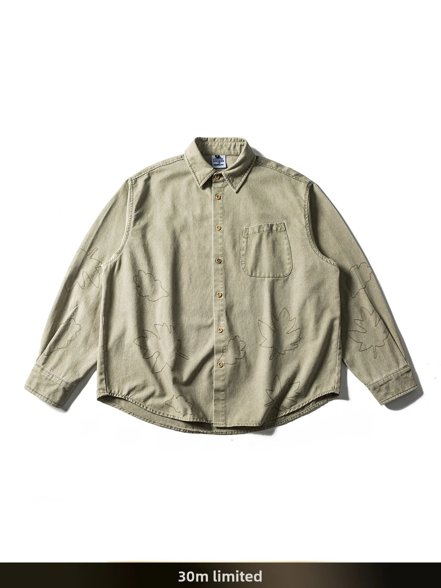 

Ретро-японская рубашка с длинным рукавом и вышивкой, свободного кроя, для пар, рабочая одежда, хлопковая рубашка-куртка для осеннего сезона