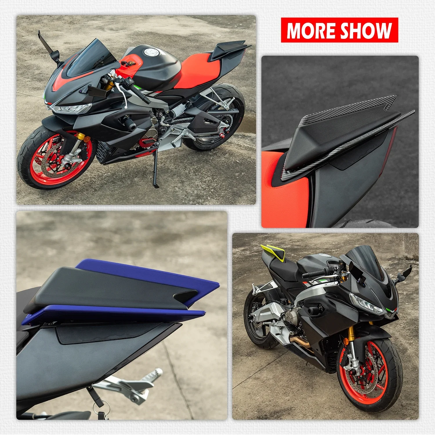 WOLFLINE for Aprilia rs 660 Hump Spoiler Fairing Cover Rear Seat Passenger Hump Spoiler Fairing Cowl for Rsv4 TUONO RS 660