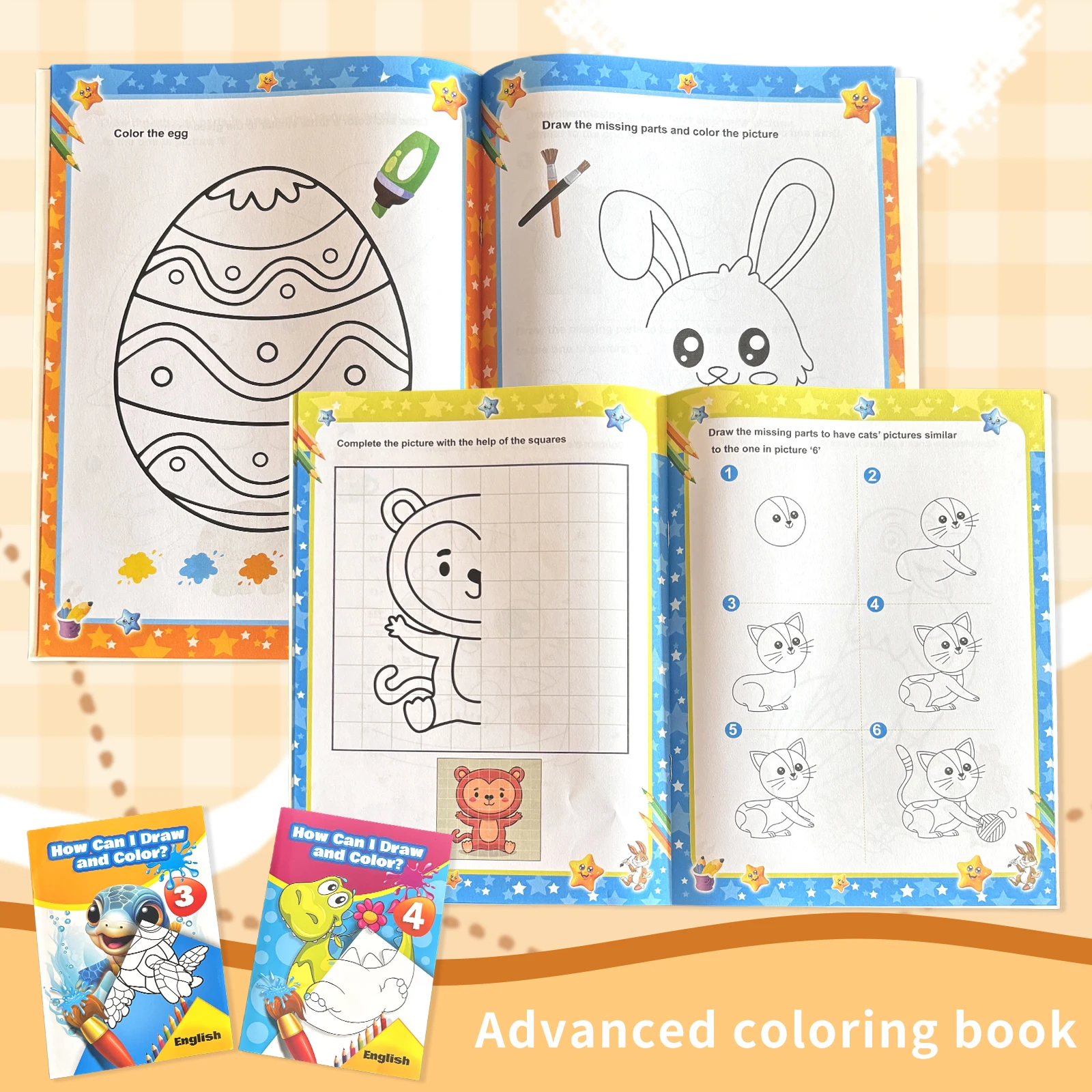 Tutoriel de dessin anglais pour enfants, livre de coloriage, âgés de 4 à 8 ans, tirage et couleur, améliore la Concentration et la créativité, éducation, cadeau