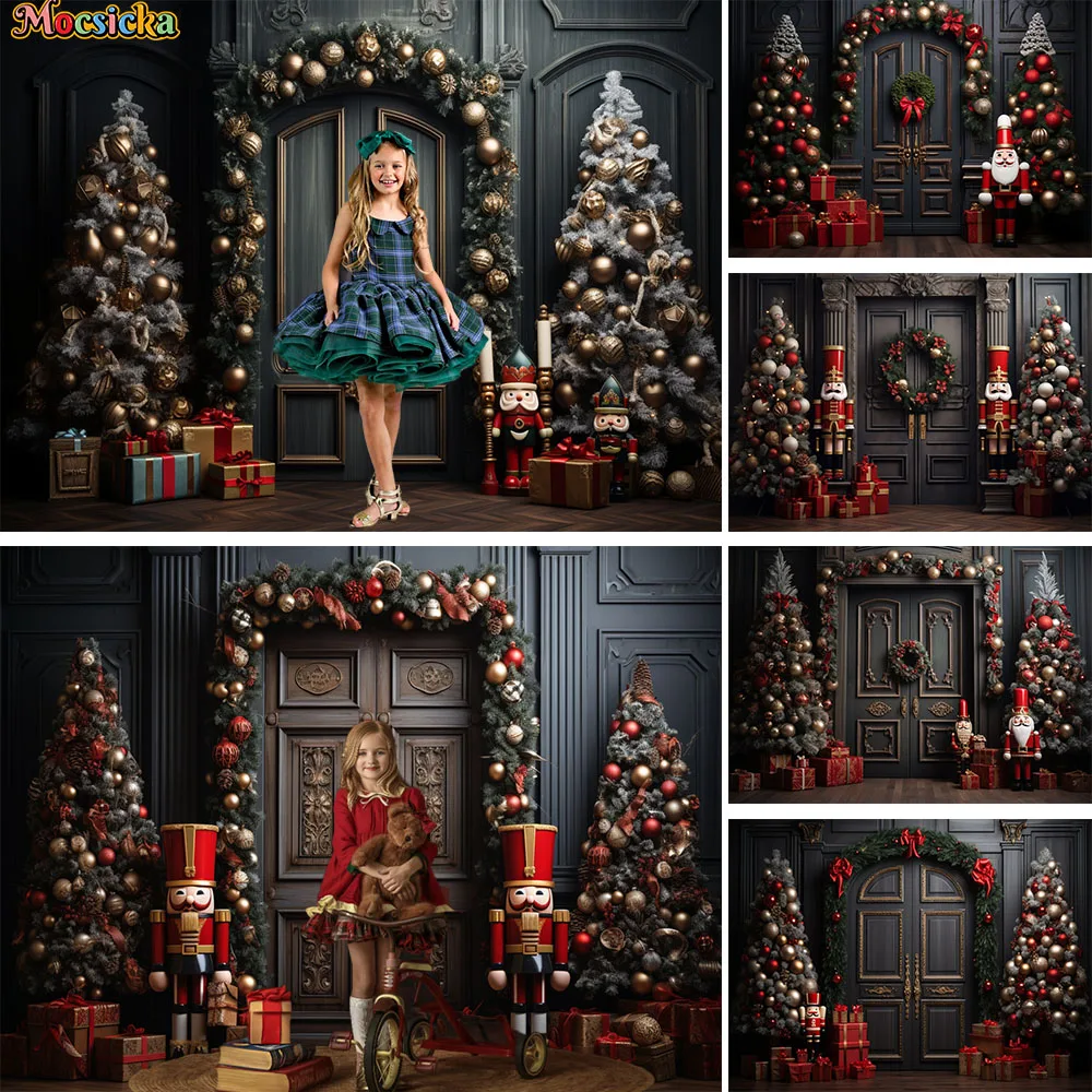 

Photography Background Christmas Tree Decoration Wallpaper Toy Soldier Gift Winter Shop Poster Backdrop Props Studio Shoot Kids