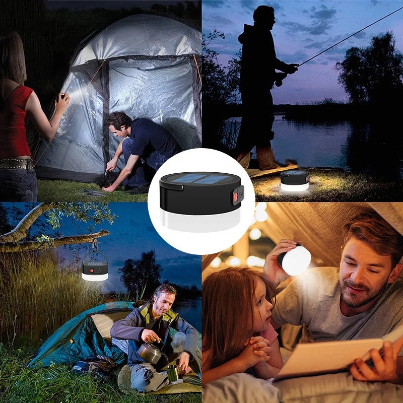 

Outdoor Waterproof Solar Power Camping Light Dimmable Hanging Tent Light Portable Lamp For Household Travel Camping Clearance