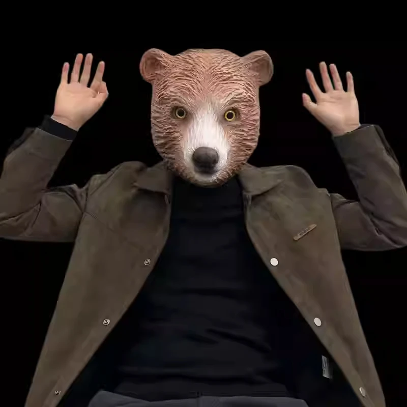 

Realistic Brown Bear Mask Cosplay Costume Latex Animal Head Mask Masquerade Fancy Dress Up Props Mardi Gras Party Carnaval Mask