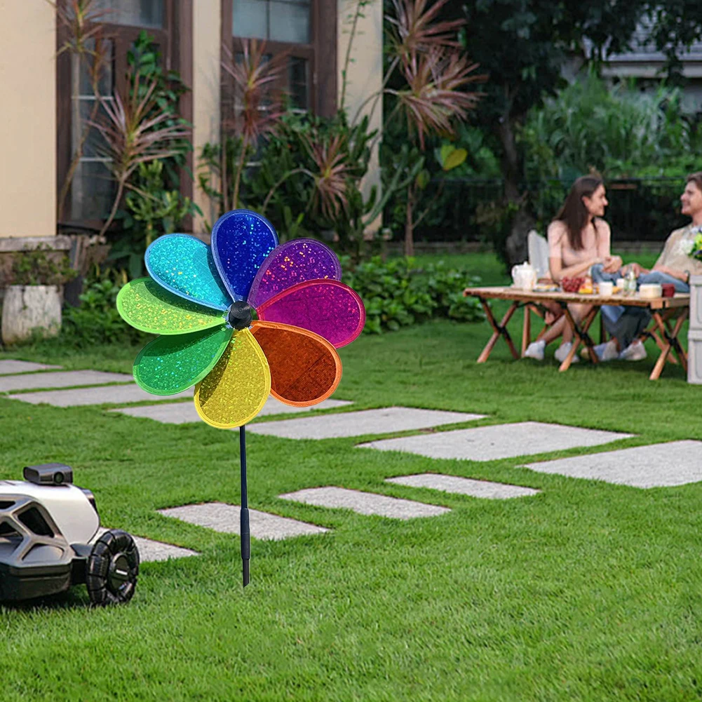 1-5PCS Windmühle Wind Spinner Windmühle Neue Bunte Regenbogen Dazy Blume Spinner Bunte Nette Geschenke Garten Hof Im Freien decor