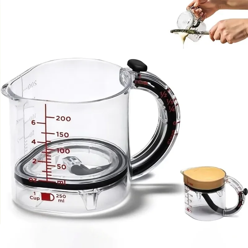 

Adjustable Measuring Cup Multi-Functional Measuring Cup with Scraper-Style Seal Base Measurings Cube Cups for Cooking Kitchen