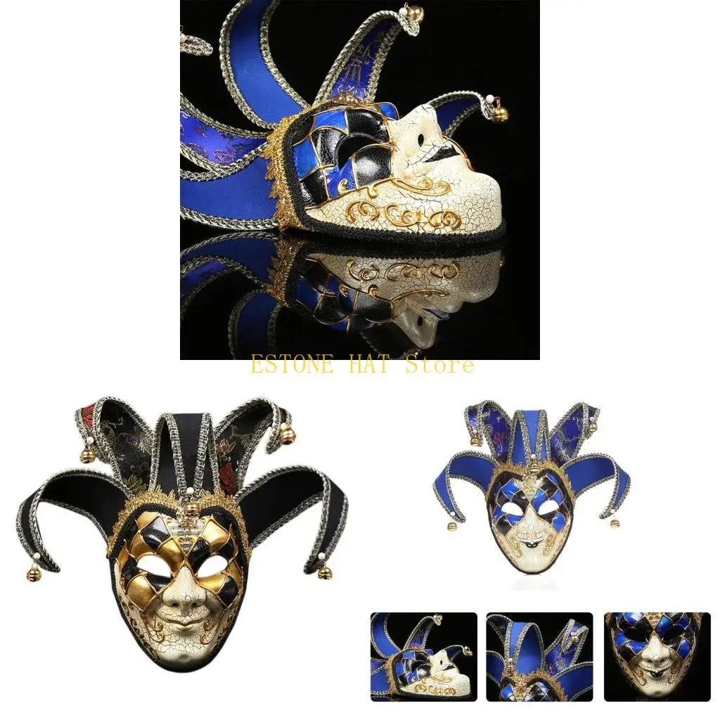 

49MF Mask Jester-Mask Full Face Mask Women Face Mask Halloween Party Wall-Decoration Masquerade Mask Mardi Gras Mask