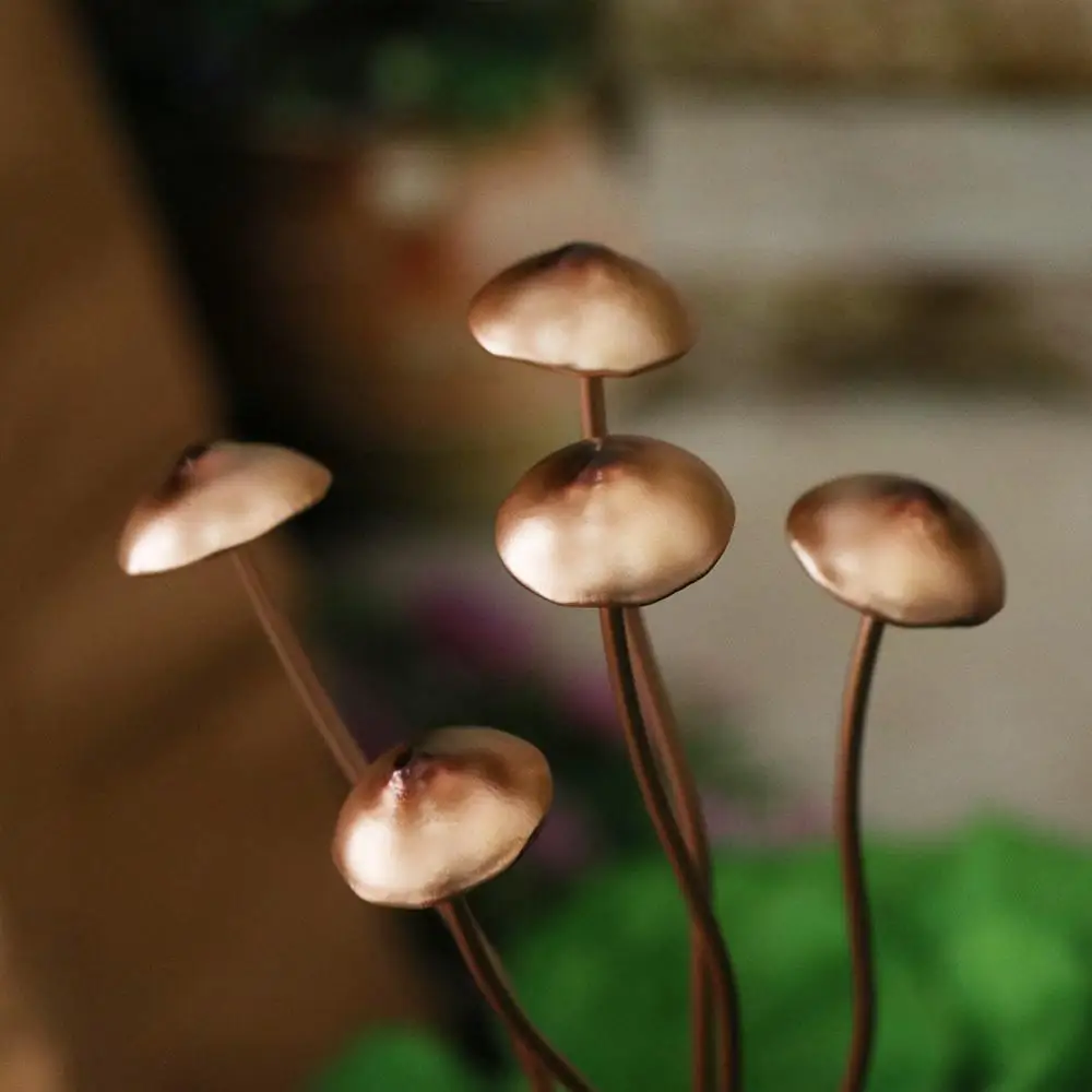 

Charming Metal Mushroom Garden Stakes Unique Rustic Mushroom Garden Statue Handmade Mushroom Ground Decoration