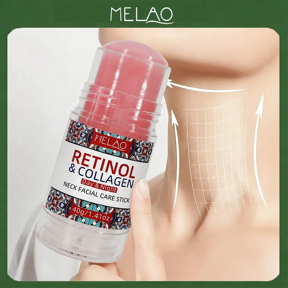 Barra Facial y para Cuello con Retinol y Colágeno, MELAO, Barra de Cuidado Diurno y Nocturno con Retinol y Colágeno, Barra Antienvejecimiento para Cuello y Rostro