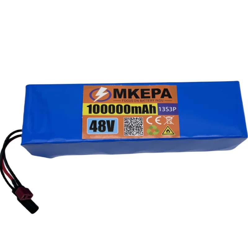 13S3P 48V 100000mAh 100Ah lithium-ion battery pack with 1000W BMS, suitable for 54.6V electric bicycles, scooters, and chargers