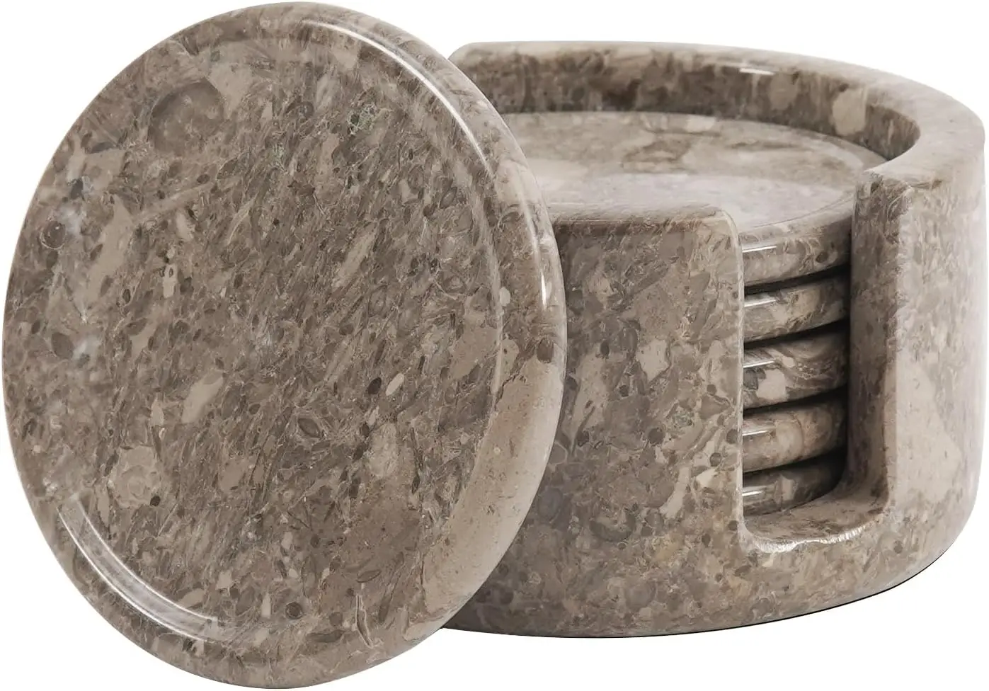 

Набор из 6 подставок для напитков ручной работы из океанического мрамора с держателем, круглые подставки диаметром 3,5 дюйма для кофейных столиков