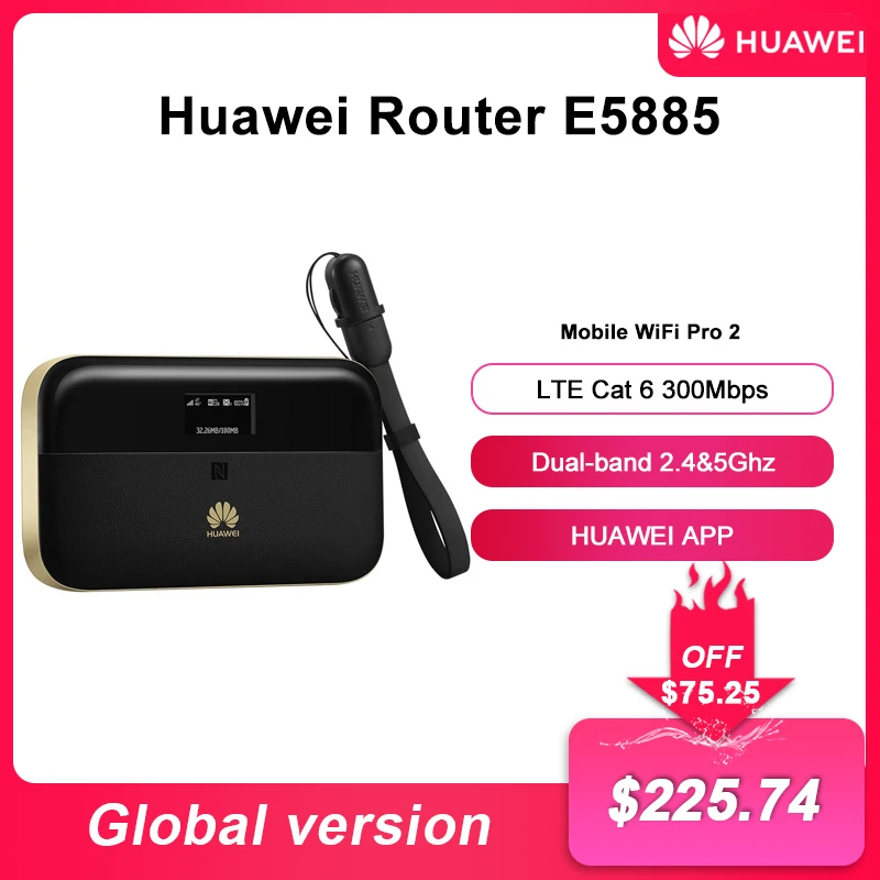 Huawei-enrutador inalámbrico de bolsillo con WiFi 2 Pro E5885, E5885Ls-93a, móvil, con 6400mAh, un puerto Ethernet RJ45. E5885