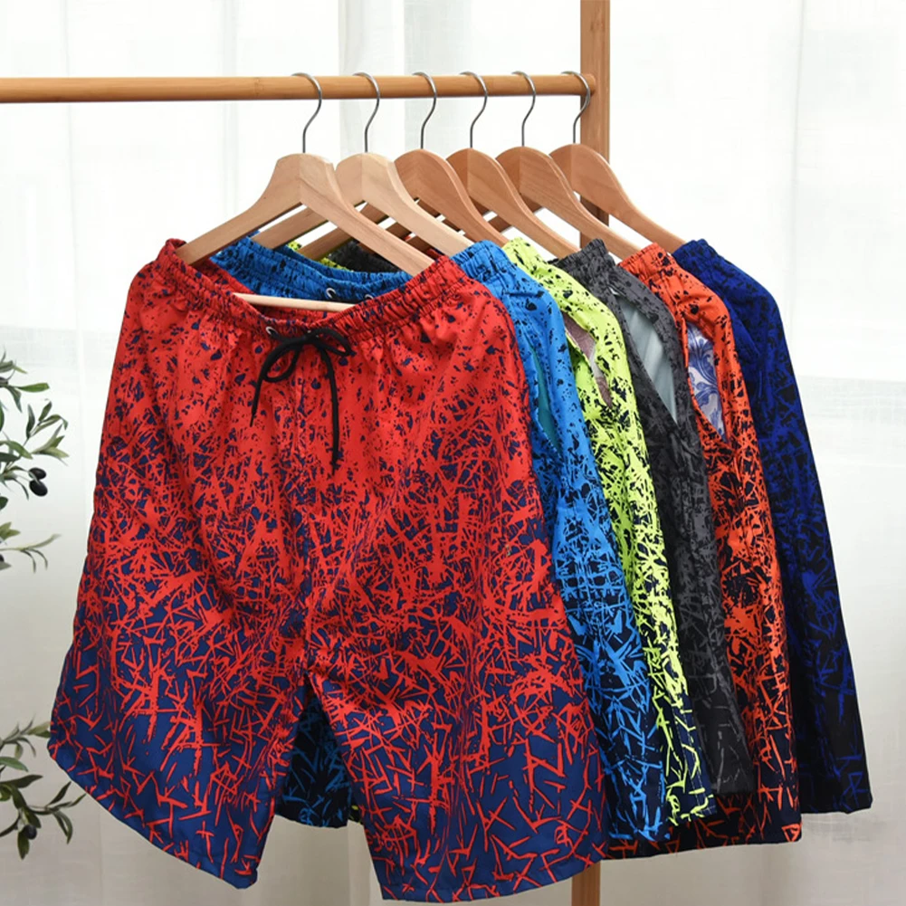 Men Print Quick Drying Beach Sport Shorts Swimwear Swim Trunks Surf Board Pants