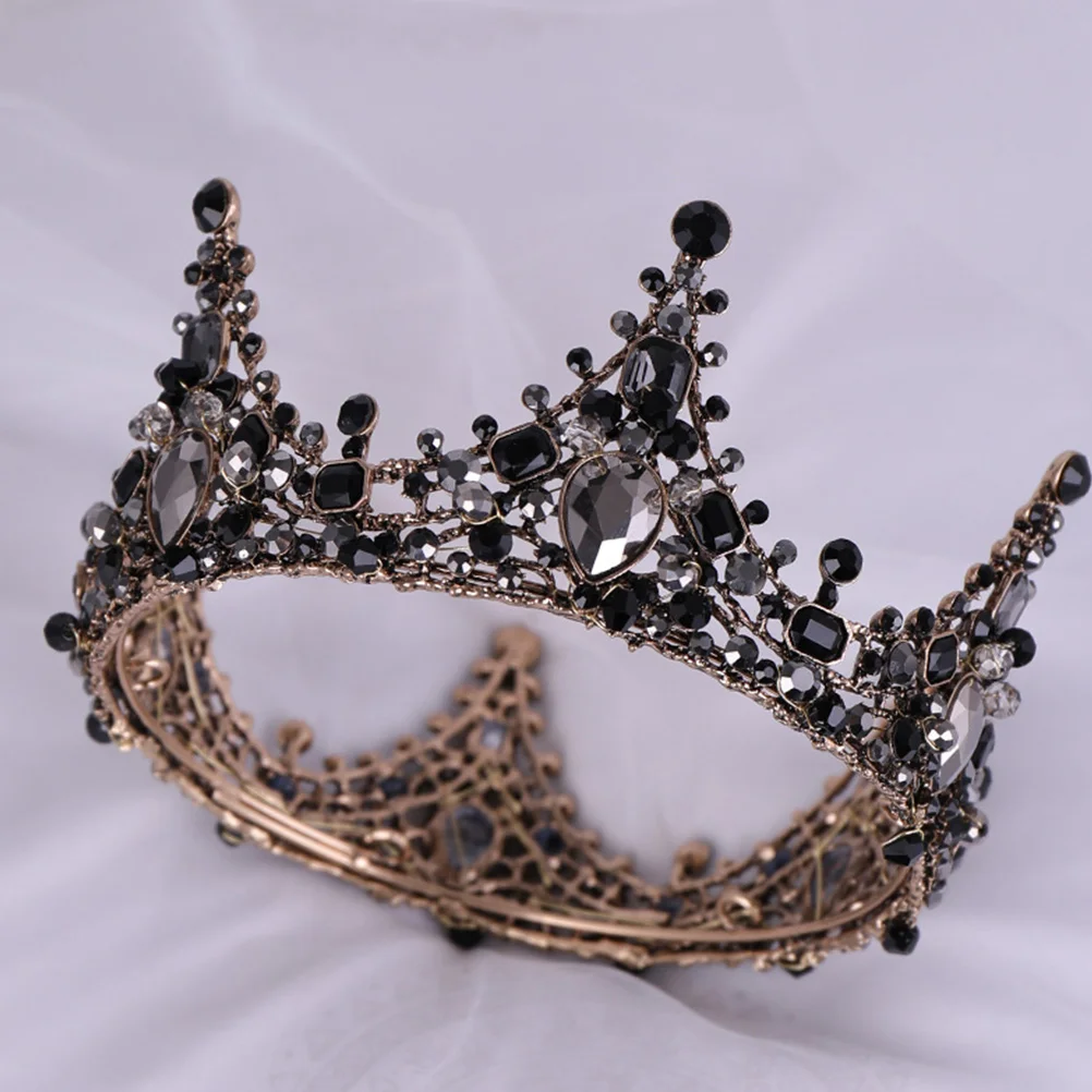 

Rhinestones Headpiece Bridal Hair Accessories Women Headdress Halloween Costumes Wedding Crown Shiny Decorate Crown Shape Match