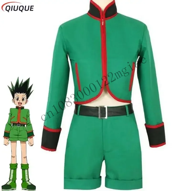 Gon Freecss Costume Green Suit Halloween Christmas Party Carnival Men Women Anime Cosplay Costumes CMM221