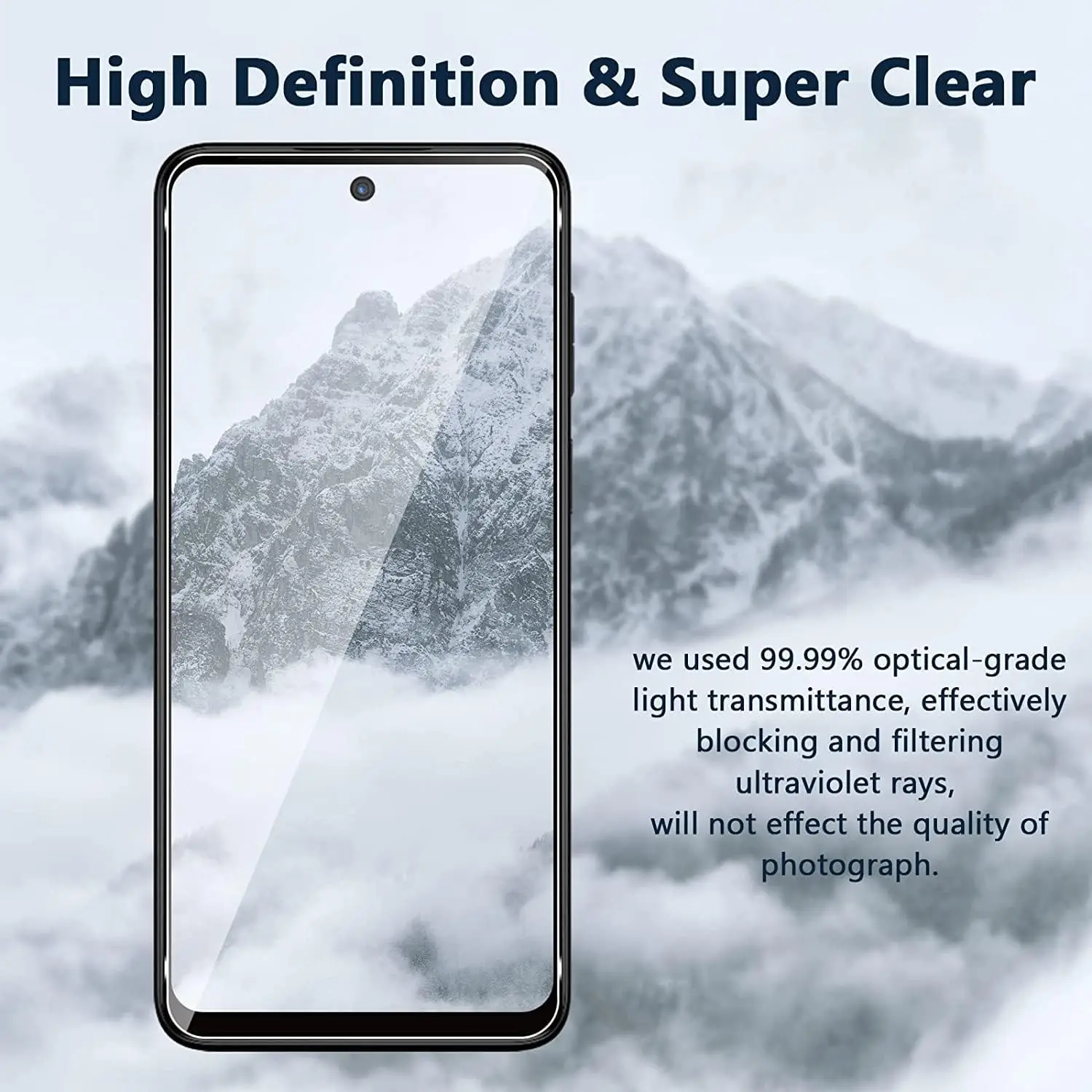 Für BlackView Shark 8, gehärtetes Glas, Displayschutzfolie, hohes Aluminium, HD-Kristall, 9H, transparent, ultraklar, kratzfest – Detail 8