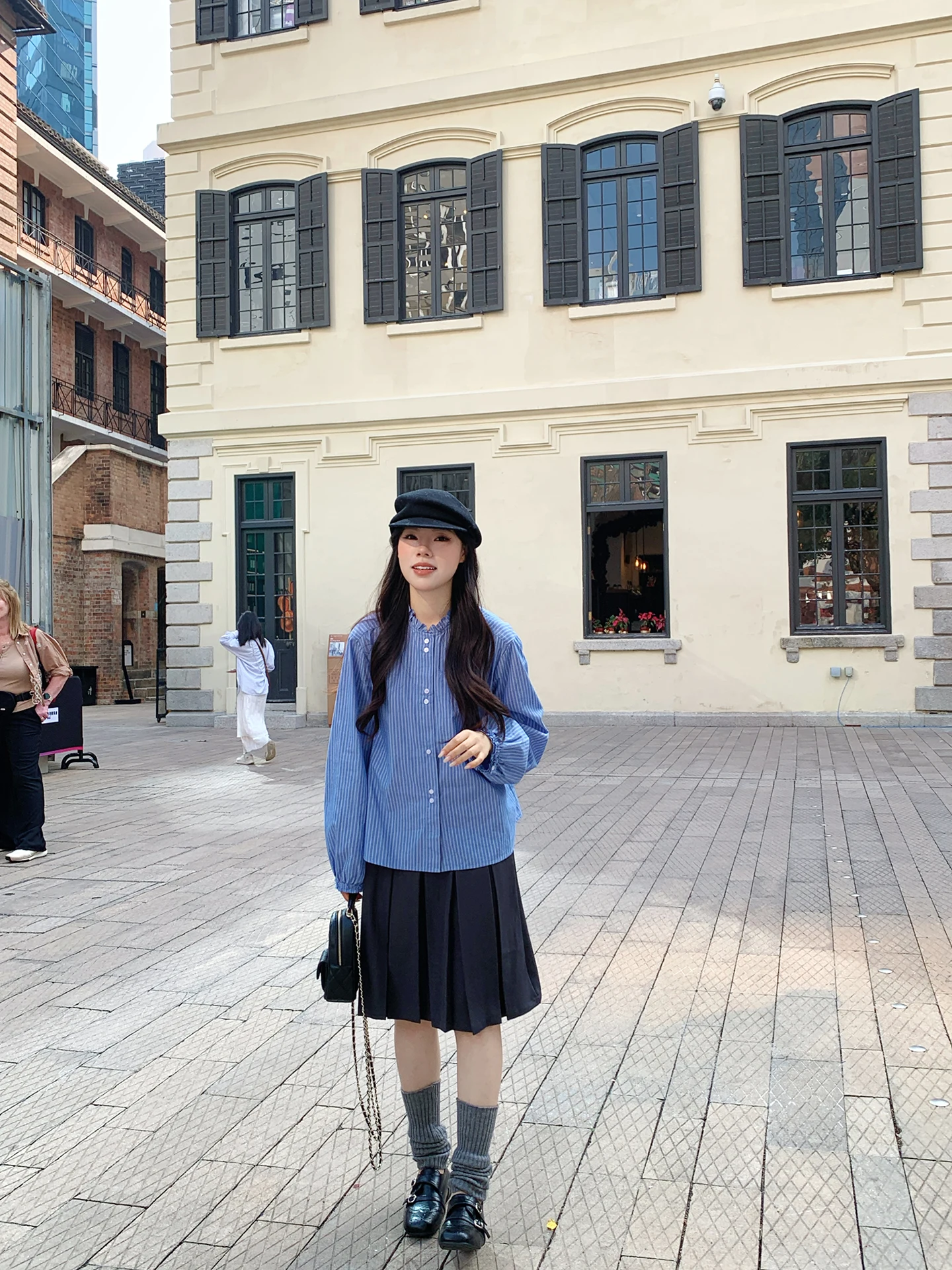 

Elegant Long Sleeve Striped Shirt Women's French Style Loose Fit Cotton Breathable Spring New Design Lace Trim Shirt