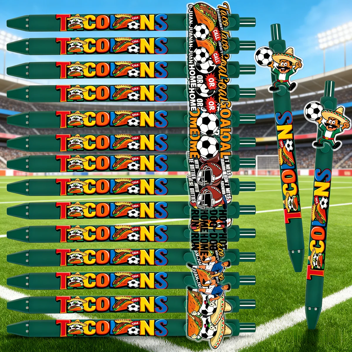 8 pieces / 16 pieces Mexican-themed ballpoint pens featuring elements of the Day of the Dead in Mexico, push-type pens