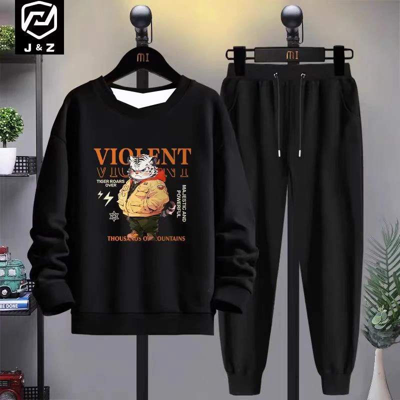 

2025-26 Autumn/Winter New Y2K Sports Set 3D Printed Round Neck Casual Men's Fashion Sports Two Piece Set