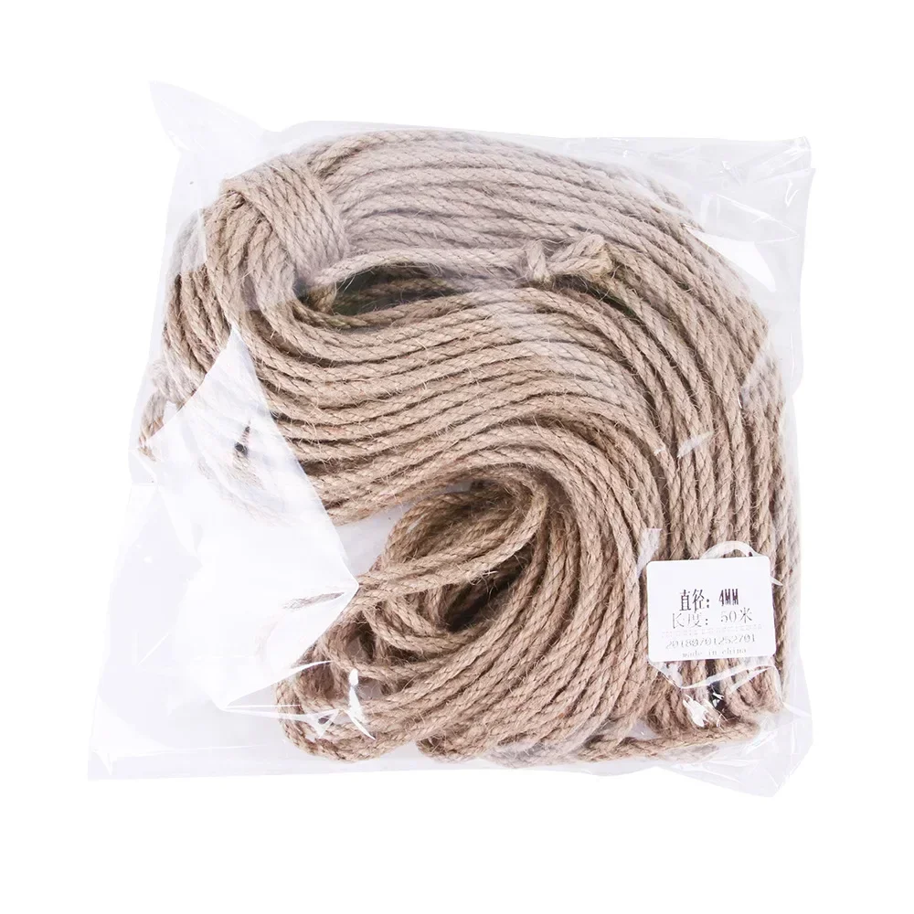 10m Sisal Rope for Pet Cats Grinding Claw DIY Wrap Stick Scratching Post Toy Paw Twine Rolls Hemp Twisted Furniture Protector