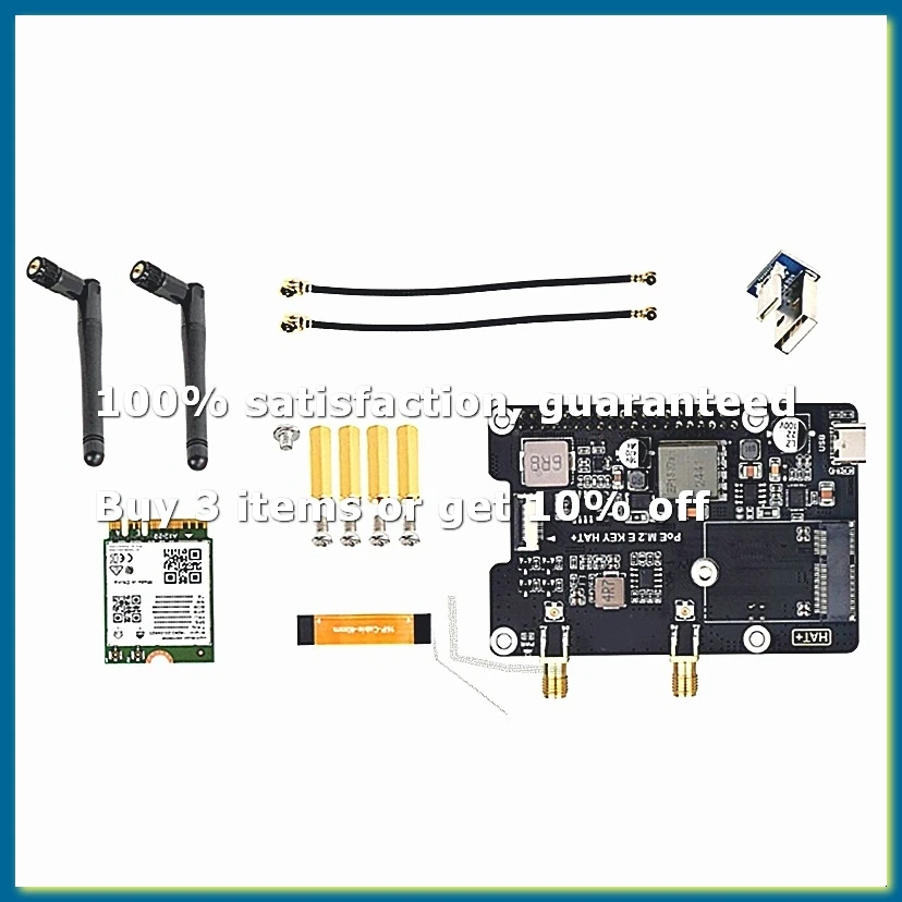Adaptateur PCIe vers M.2 E KEY avec fonction PoE pour 5 cartes réseau sans fil compatibles NGFF (M.2 E Key)