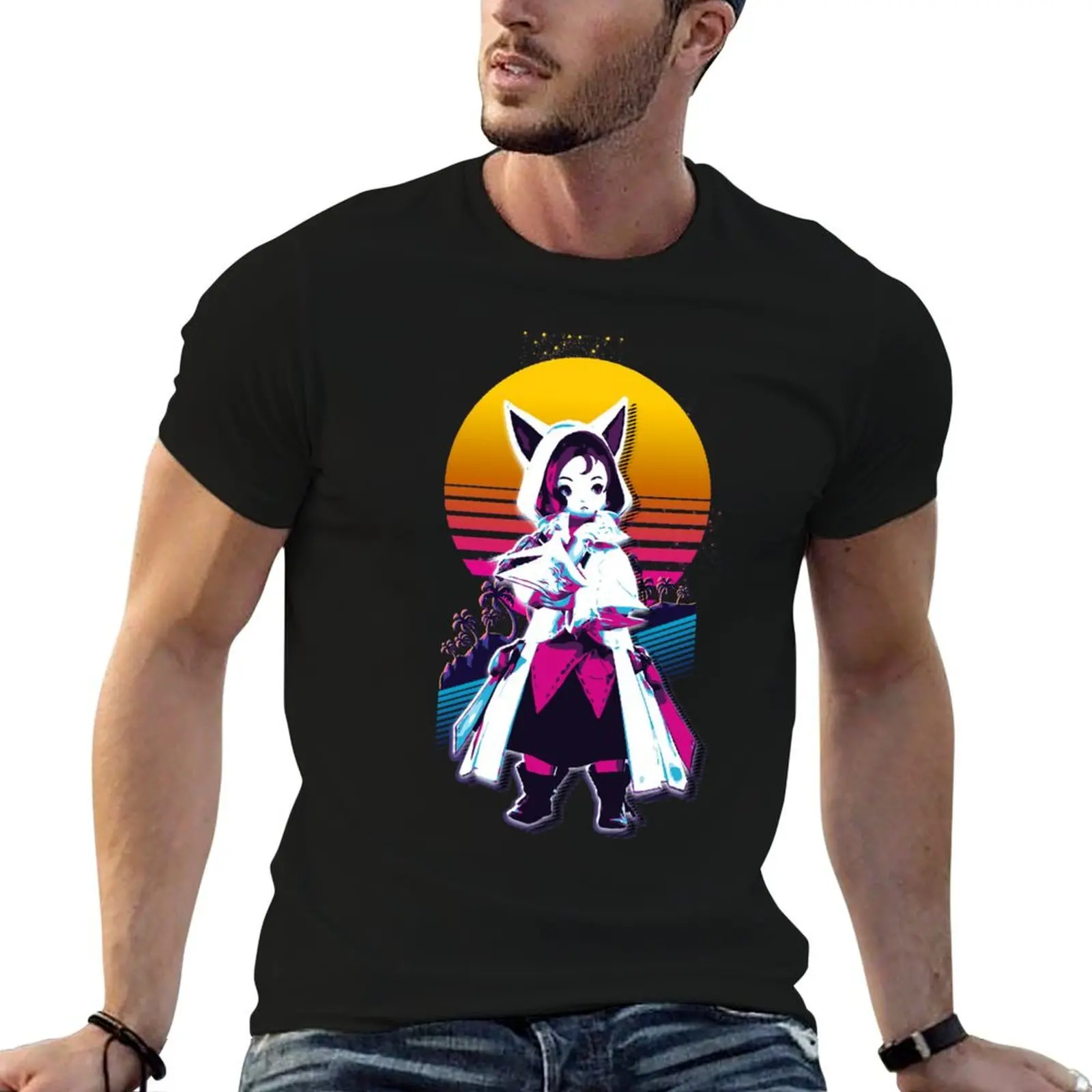 Krile - FFXIV *80s retro* T-Shirt Tough Fabric Work Tee