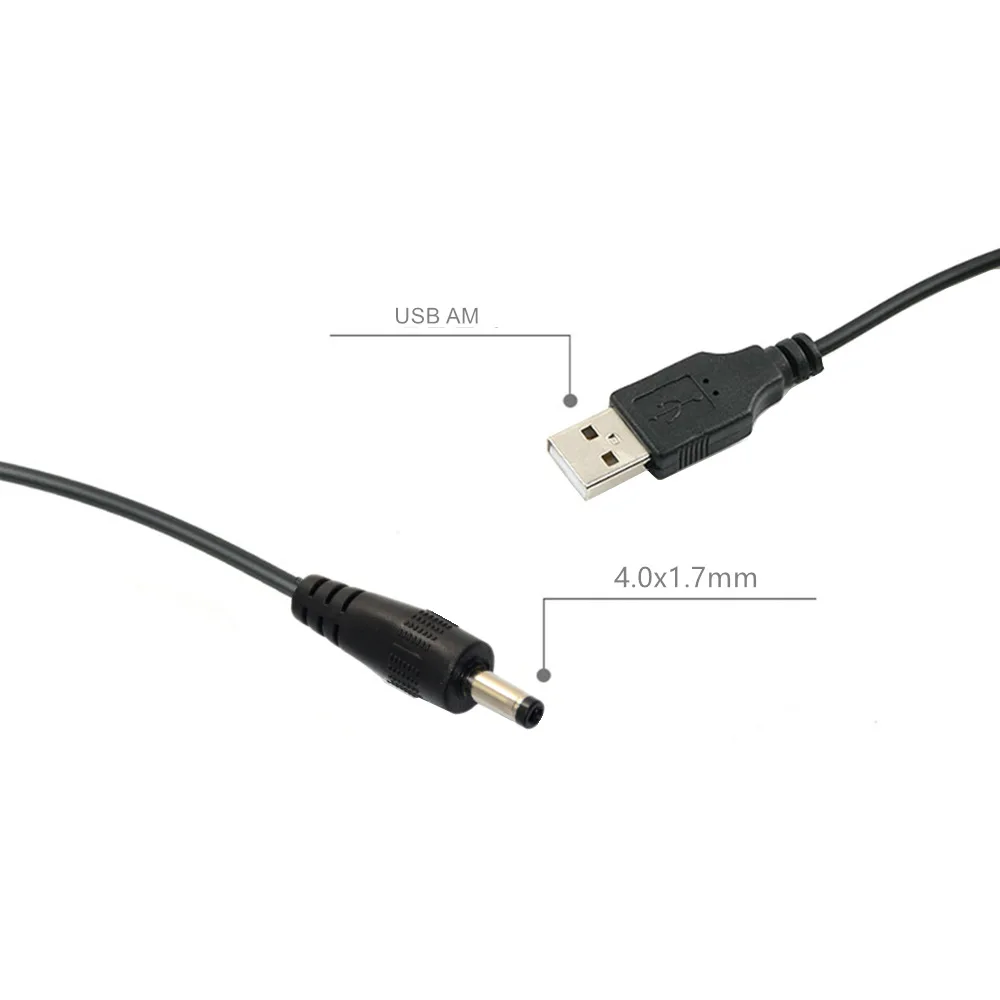 USB2.0 Male to Right Angle DC4.0mm*1.7mm Coiled Spiral Charger Cable ,for MP3、MP4、DVD、Nokia、Digital Product ,etc.(DC4.0*1.7mm)