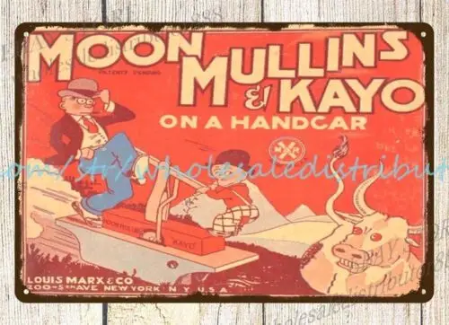 MARX WIND UP MOON MULLINS & KAYO HANDCAR toy tin sign decoration ideas