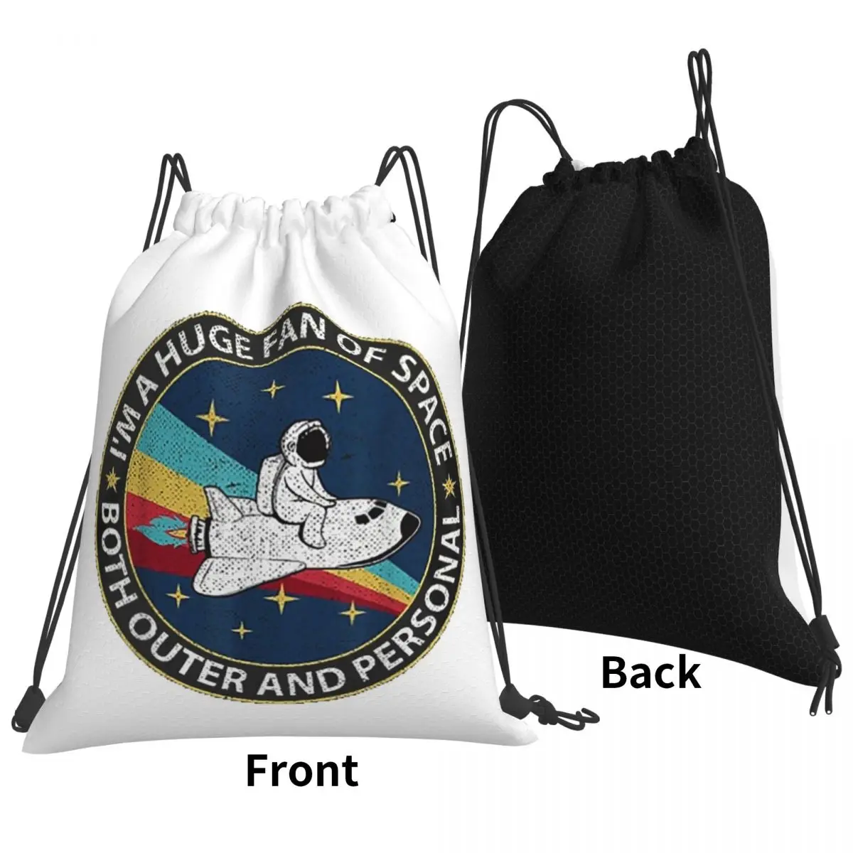Huge Fan Of Space Both Outer And Personal Backpacks Portable Drawstring Bags Sports Bag Book Bags for Travel School