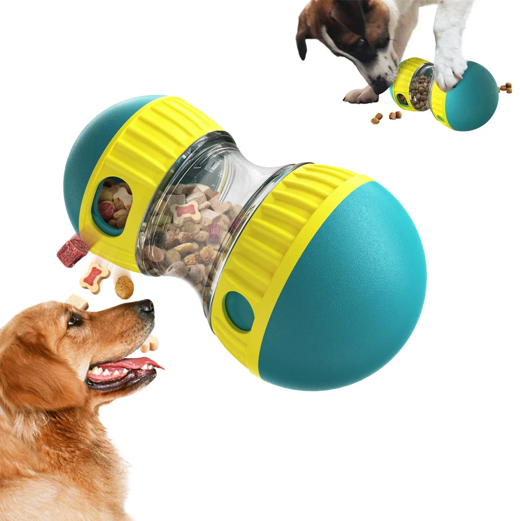 

Dog Toy Tumbler Leaky Food Ball Elliptical Track Rolling Ball Slowly Feeding Protects Stomach Increase Intelligence Pet Supplies