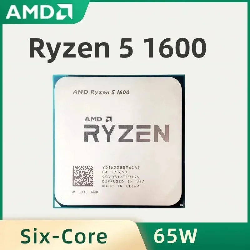 AMD Ryzen 5 1600 R5 1600 3.2 GHz Six-Core Twelve Thread 65W CPU Processor YD1600BBM6IAE Socket AM4