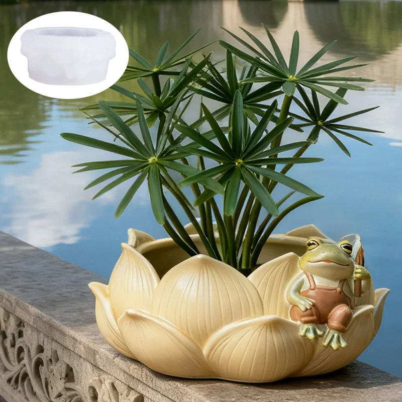 

Lotus Cement-Style Censer Mold: DIY Epoxy Resin Holder, Planter & Decor Silicone Mold