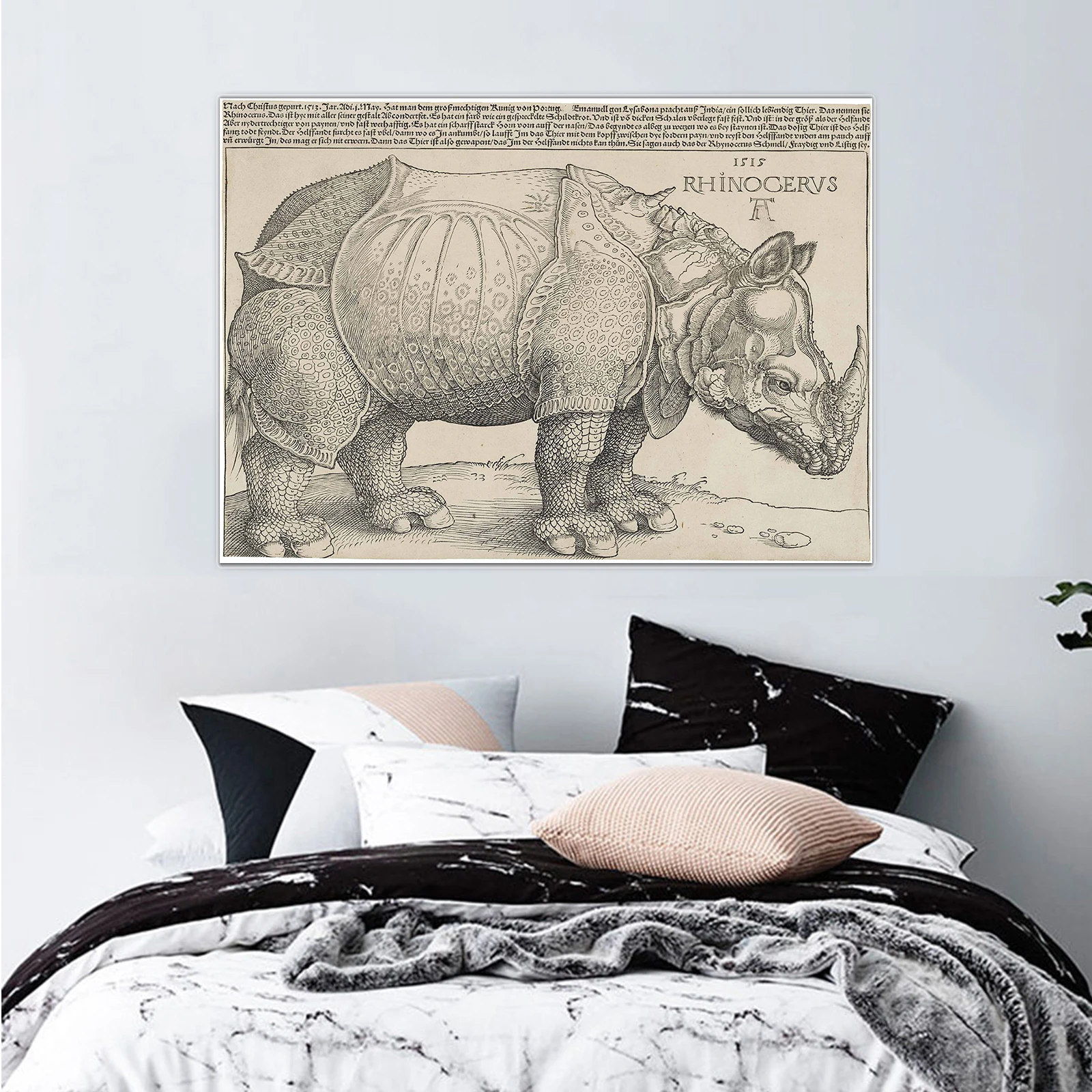 Albrecht Dürer Exquisite Renaissance Animal Study, 16th Century Animal Print Engraving Reproduction Artwork Poster Wall Decor