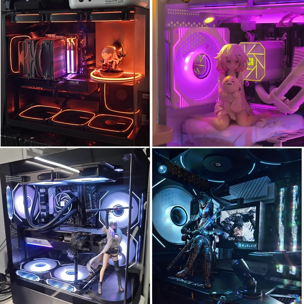 etrnLED ARGB 5 فولت 3Pin رأس الكمبيوتر هالة مزامنة Led بقعة ضوء مصباح صغير غرفة الألعاب نموذج لجسم عرض حافظة الكمبيوتر ديكو لتقوم بها بنفسك 1 واط 3 واط