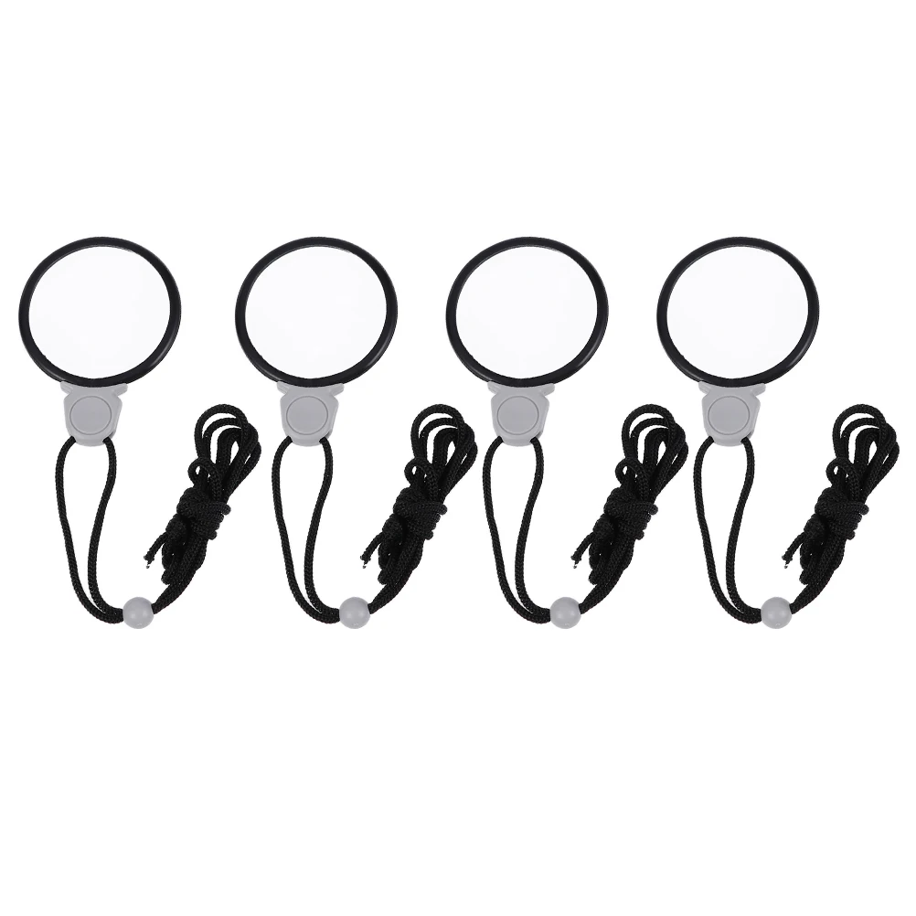 

4pcs Hanging Magnifying Glass Necklace Portable Magnifiers Pocket Reading Examining Documents Photographs