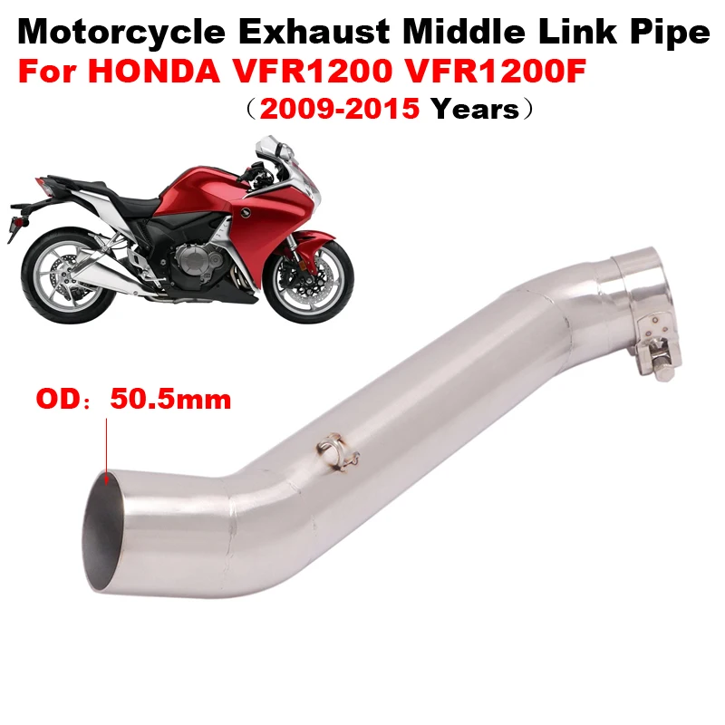 For HONDA VFR1200 X VFR1200F VFR 1200 2009 - 2015 Slip-On Cruising Motorcycle Exhaust Middle Link Pipe Connecting 51MM Muffler