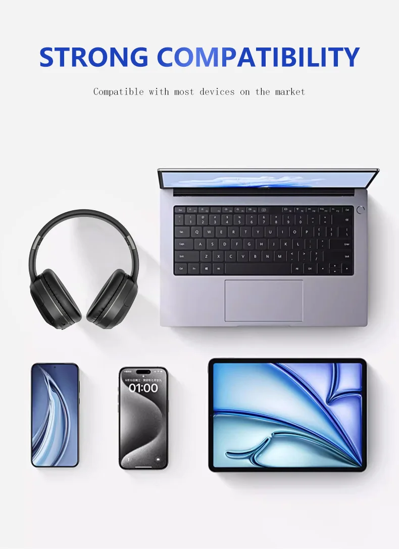 Drahtlose TV-Kopfhörer, Bluetooth 5.0, USB-Adapter, Stereo-Headset, faltbare Helm-Ohrhörer mit Mikrofon für Samsung TV PC Musik – Detail 16