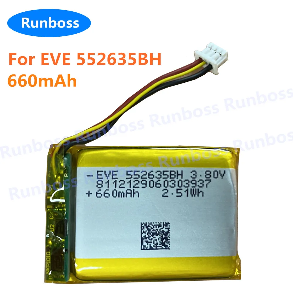 3.8V 660mAh Lithium Polymer LiPo Rechargeable Battery For EVE 552635BH mp3 mp4 DVR Sho-me Combo 1 Shome combo A1 headset speaker