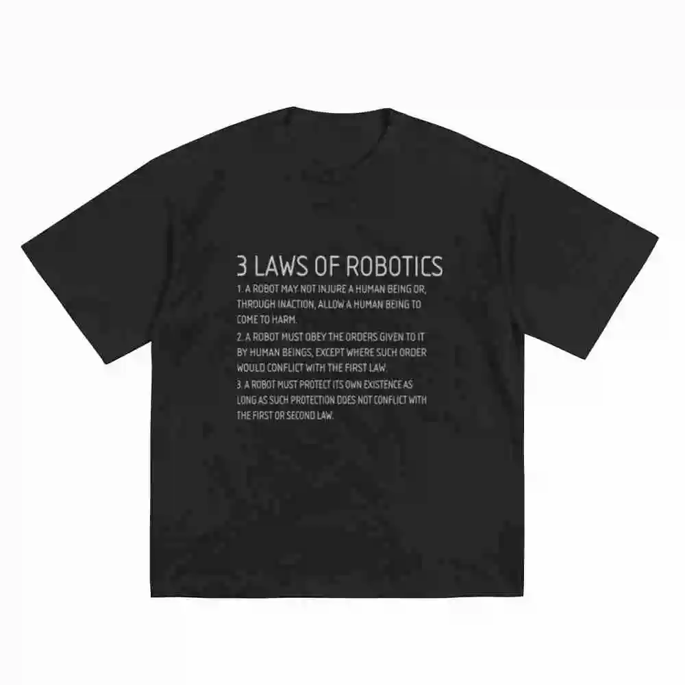 Three Laws Of Robotics Isaac Asimov Short Sleeve Tee 100% Cotton T-Shirt