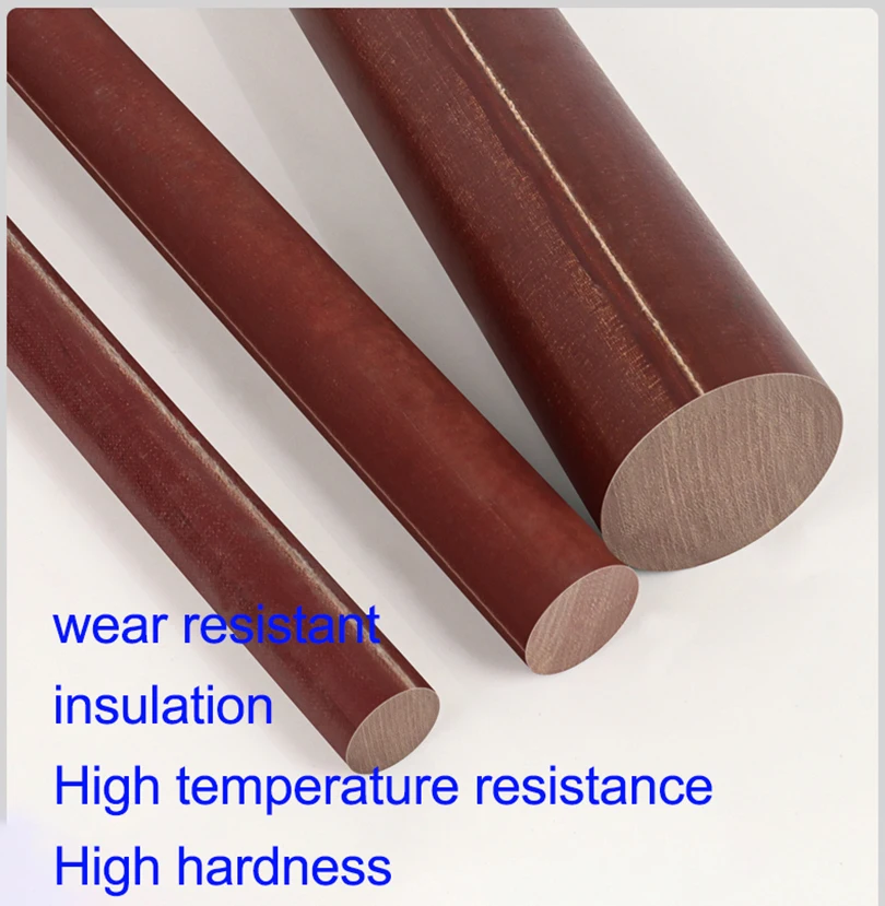 Insulated Rubber Wood Rod, Phenolic Laminated Rod Diameter 8-50mm, High Temperature Resistance, Electric Wood Rod Length: 500mm