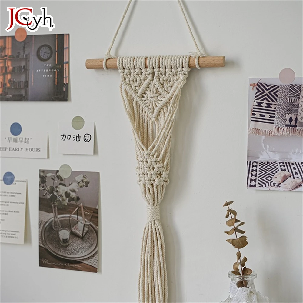 Macrame Dream Catcher Bohemian Leaf Hanging Wall Nordic Decor Boho Handmade Tapestry Ornaments For Home Living Room Decoration