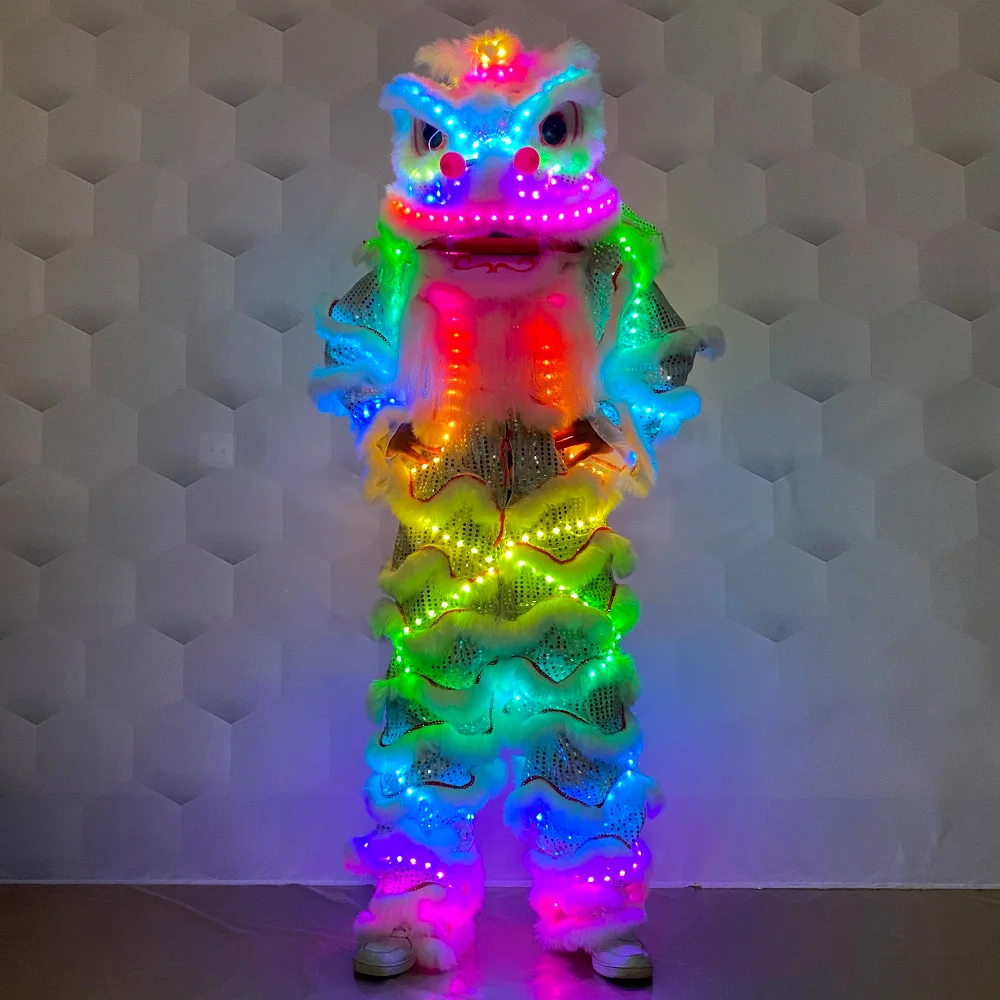 LED single lion glow-in-the-dark lion dance props bar restaurant light lion dance traditional Chinese festival dance lion