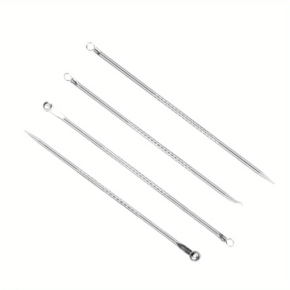 4 teile/los Edelstahl Mitesser Entferner Extraktion Pickel Komedonen Akne Extractor Whitehead Blemish Kit