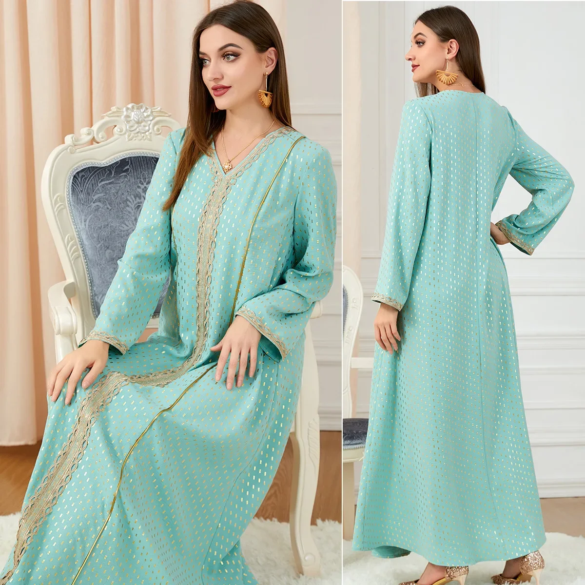 Mulheres primavera verão ramadan vestido muçulmano moda manga longa a linha saia abaya árabe islâmico feminino marroquino kaftan vestido